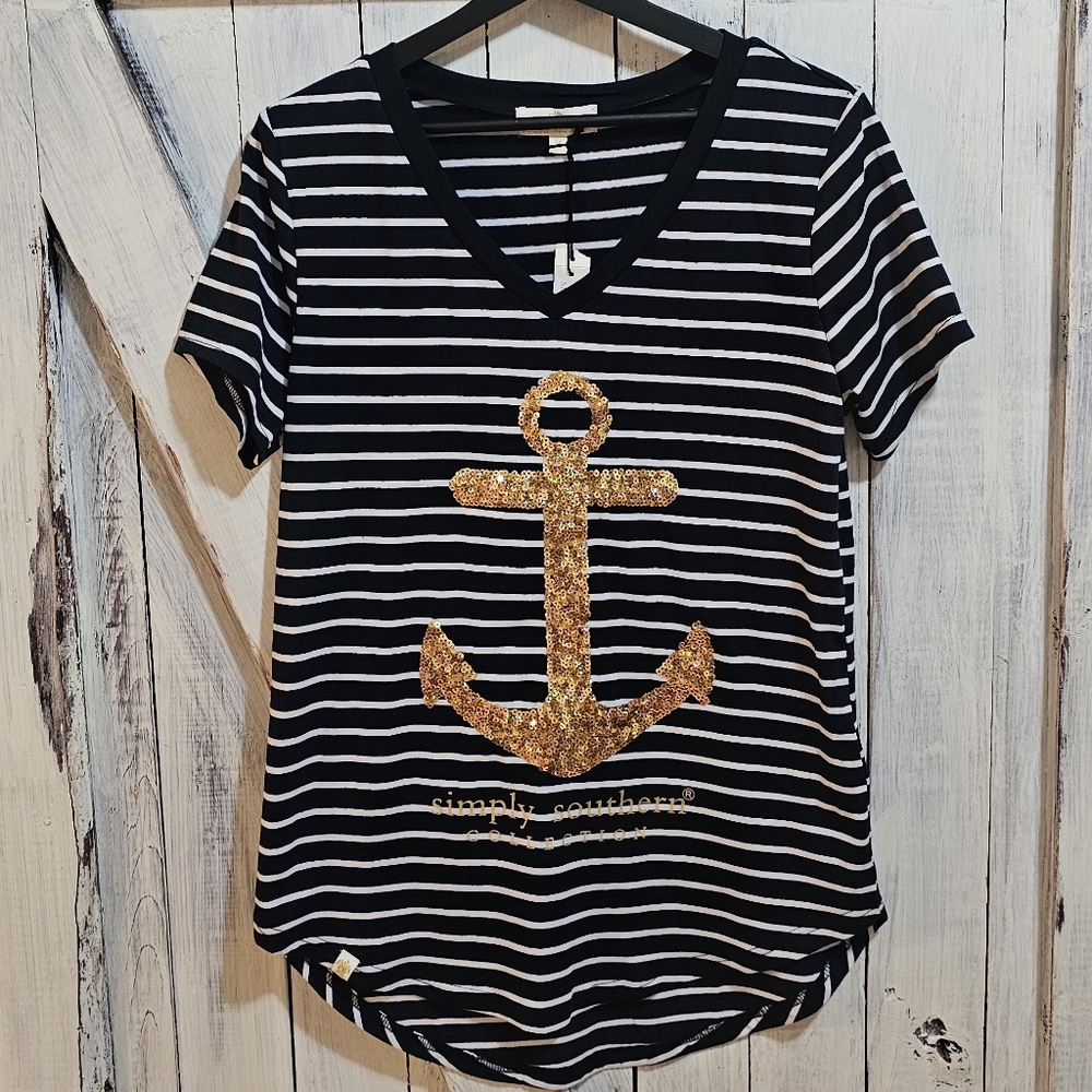 Simply Southern NWT sequin tee M